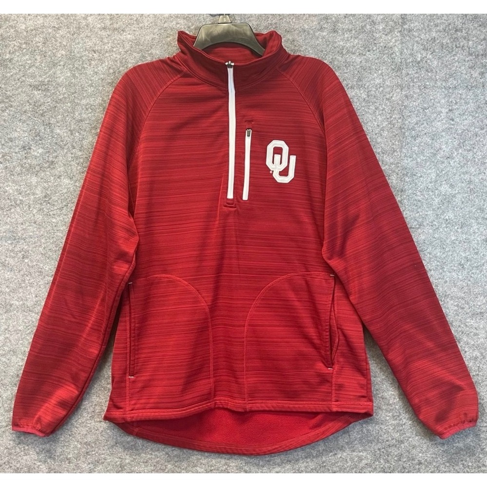 Oklahoma‎ Sooners Pullover Mens Large Red 1/4 Zip Jacket G-III Carl Banks Sports